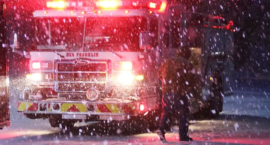 New Franklin Fire Engine in snow